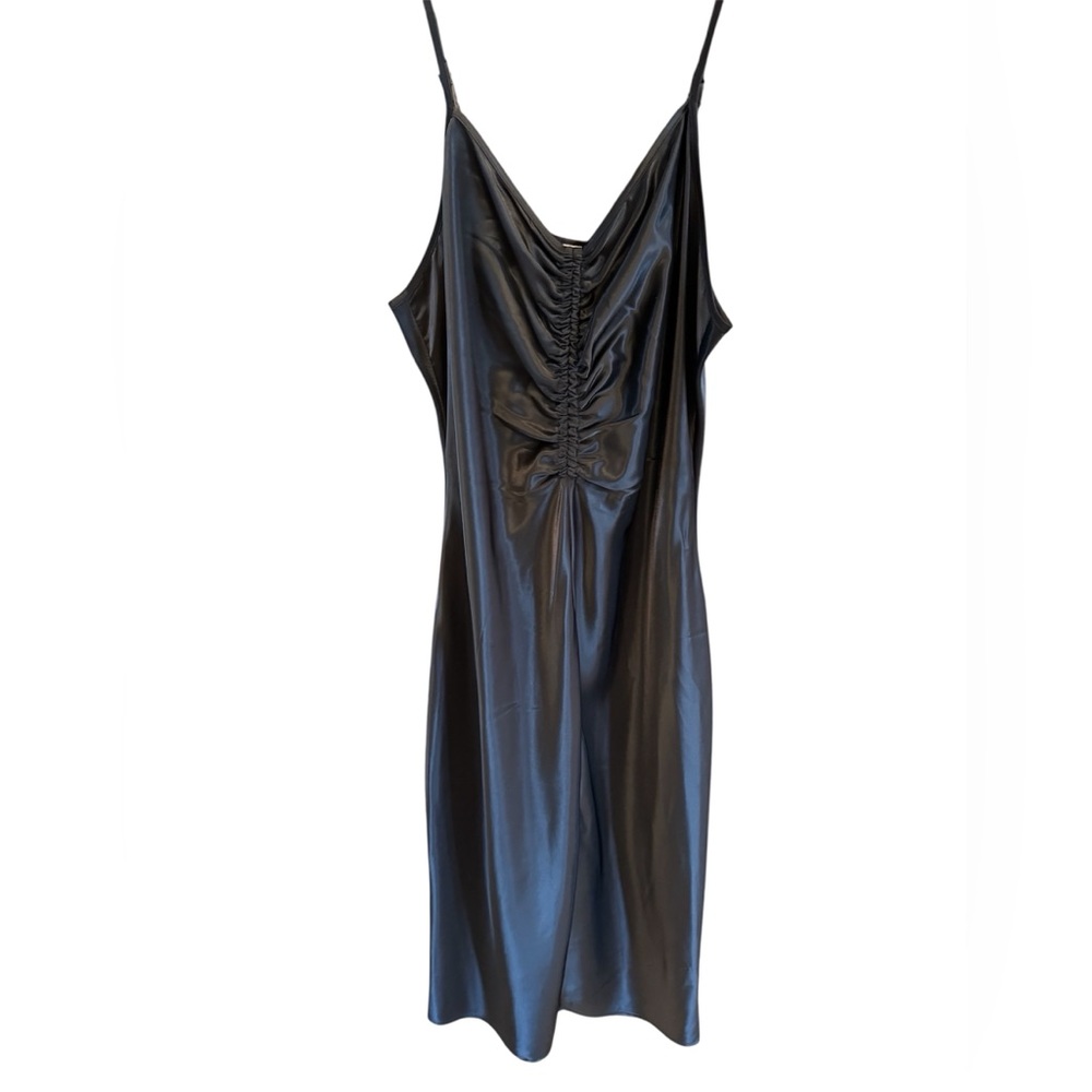 a new day Black Backless Satin Dress